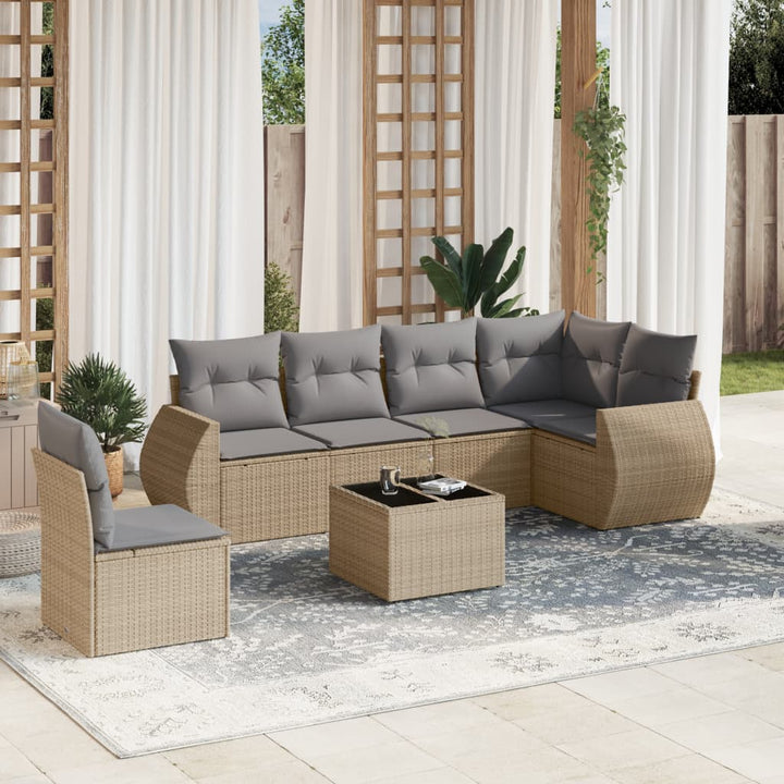Set Mobilier De Grădină Cu Perne, 6 Piese, , Poliratan
