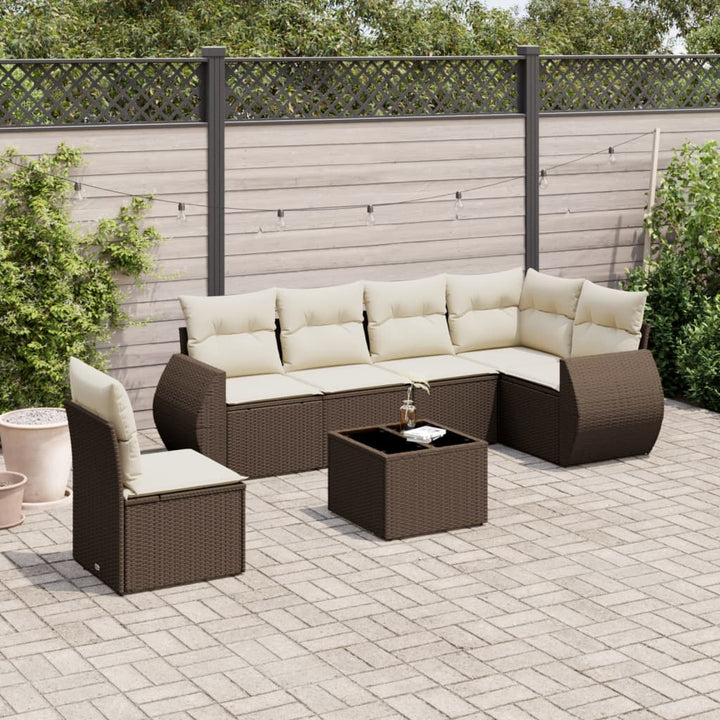 Set Mobilier De Grădină Cu Perne, 6 Piese, , Poliratan