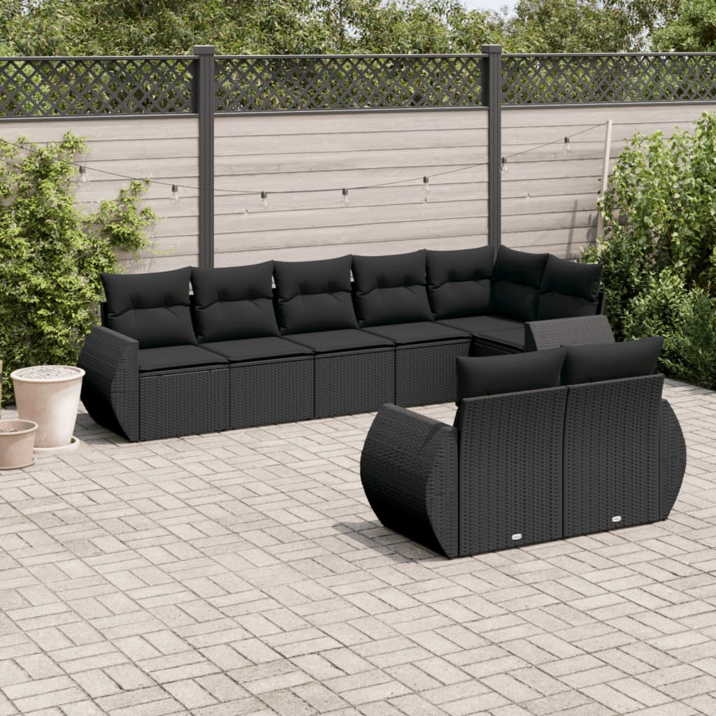 Set Canapele De Grădină, 8 Piese, Cu Perne, Bej, Poliratan