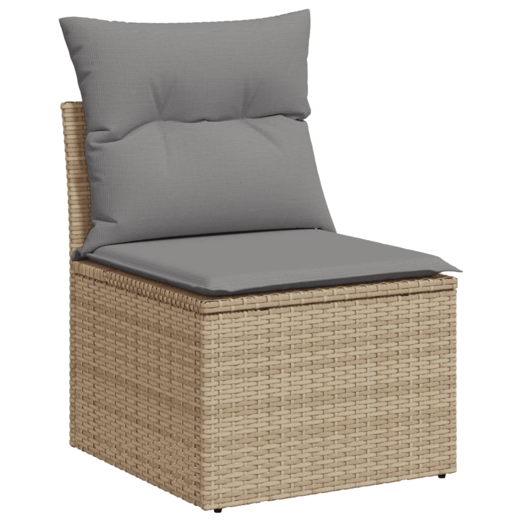 Set Canapele De Grădină, 8 Piese, Cu Perne, Bej, Poliratan