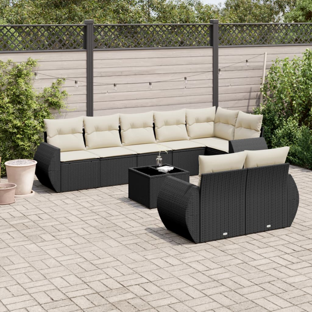 Set Canapele De Grădină, 8 Piese, Cu Perne, Bej, Poliratan