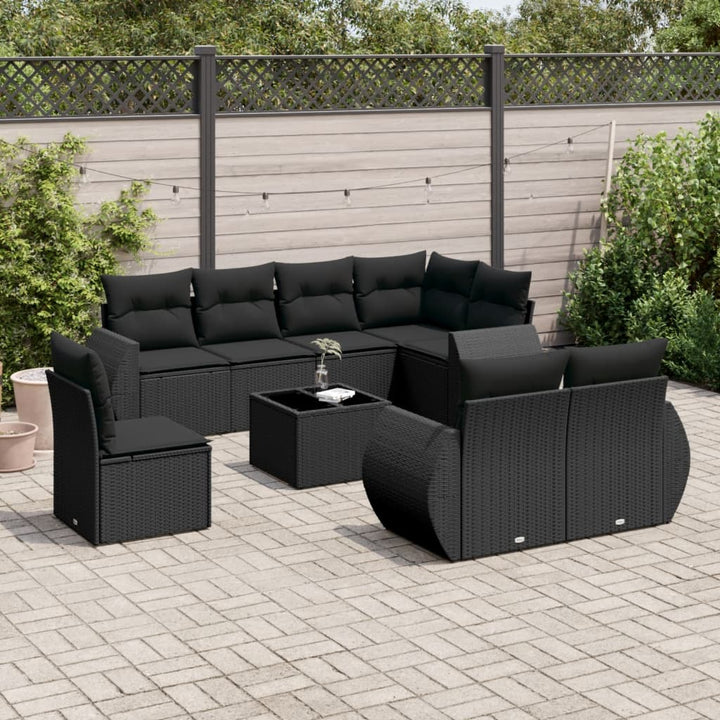 Set Canapele De Grădină Cu Perne, 8 Piese, , Poliratan