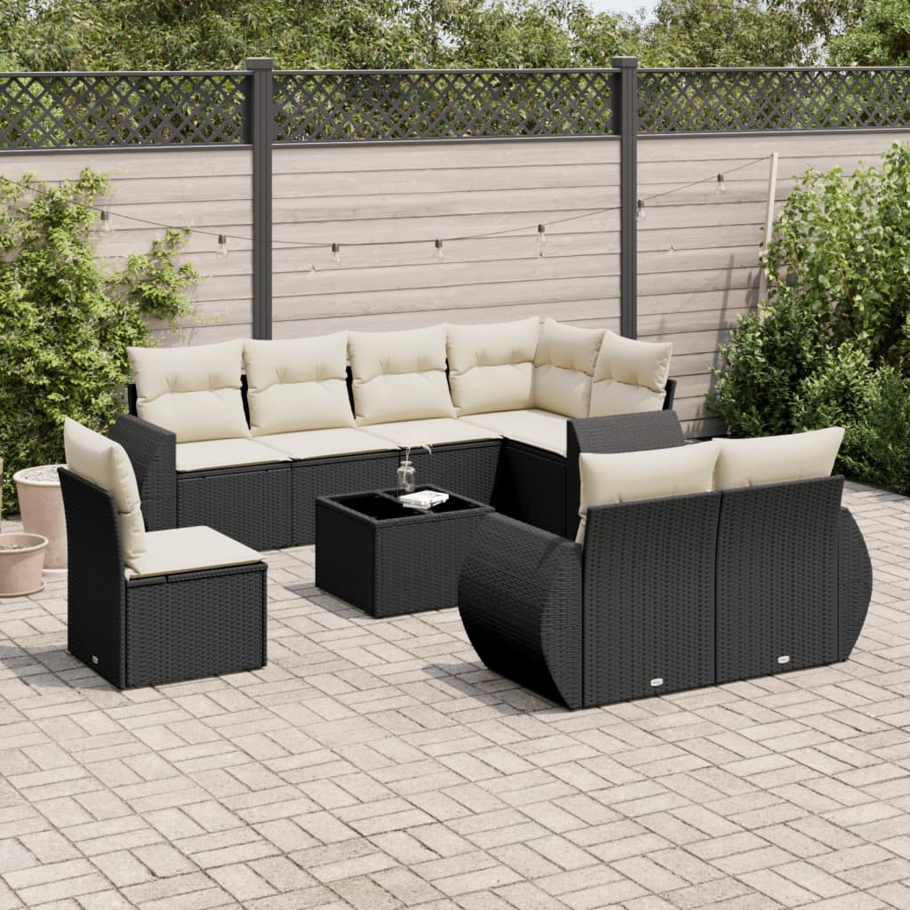 Set Canapele De Grădină Cu Perne, 8 Piese, , Poliratan
