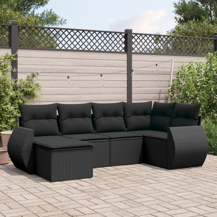Set Mobilier Grădină Cu Perne, 6 Piese, , Poliratan