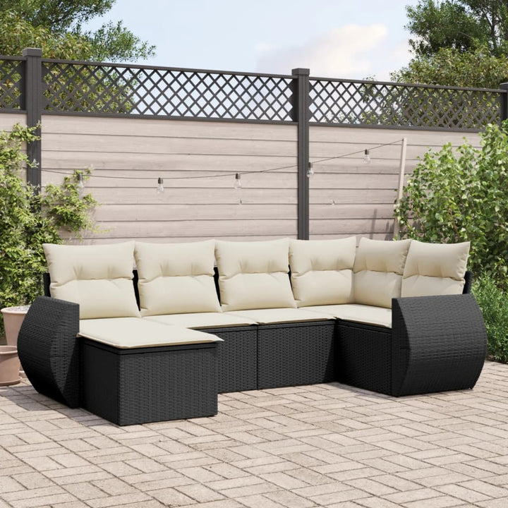 Set Mobilier Grădină Cu Perne, 6 Piese, , Poliratan