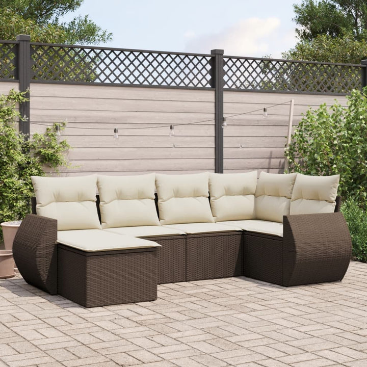 Set Mobilier Grădină Cu Perne, 6 Piese, , Poliratan
