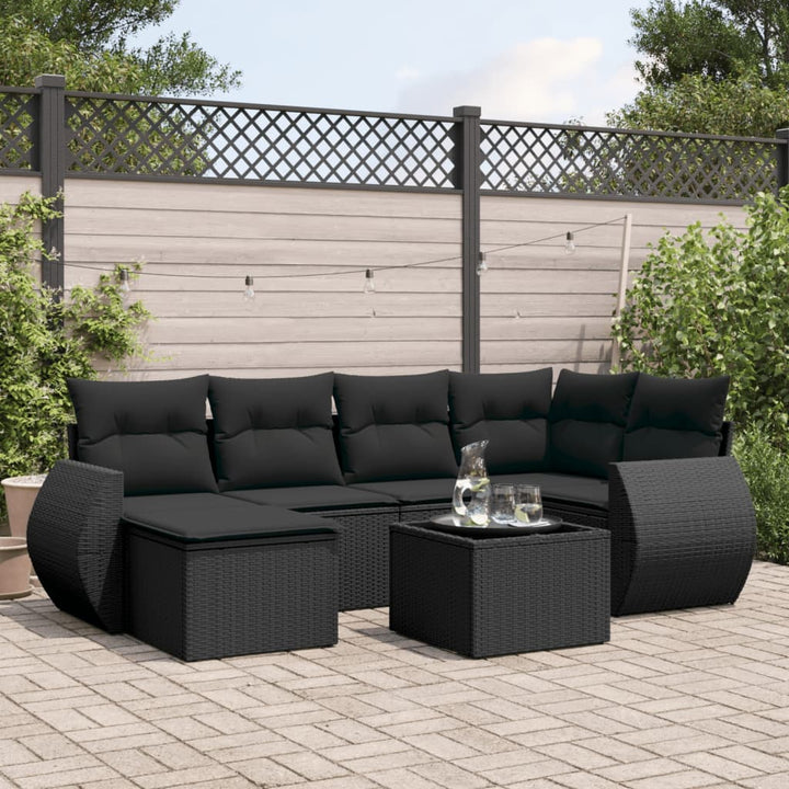Set Mobilier Grădină Cu Perne, 6 Piese, , Poliratan