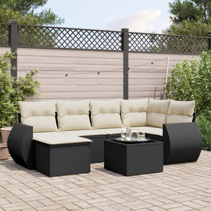 Set Mobilier Grădină Cu Perne, 6 Piese, , Poliratan