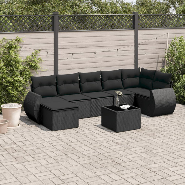 Set Canapele De Grădină, 7 Piese, Cu Perne, Bej, Poliratan