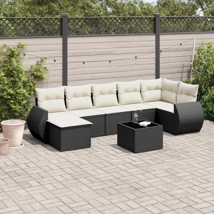 Set Canapele De Grădină, 7 Piese, Cu Perne, , Poliratan