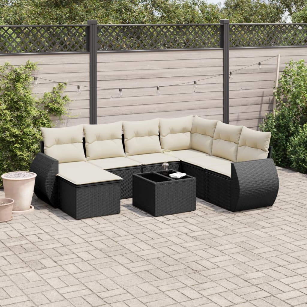 Set Canapele De Grădină, 7 Piese, Cu Perne, , Poliratan