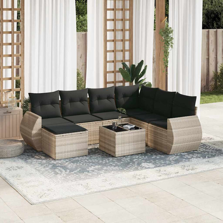 Set Canapele De Grădină, 7 Piese, Cu Perne, , Poliratan