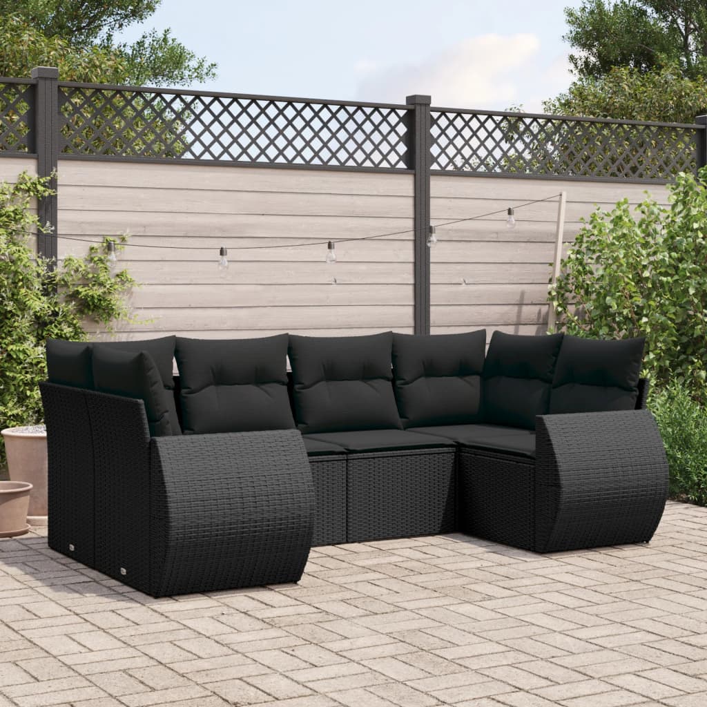 Set Mobilier De Grădină Cu Perne, 6 Piese, , Poliratan