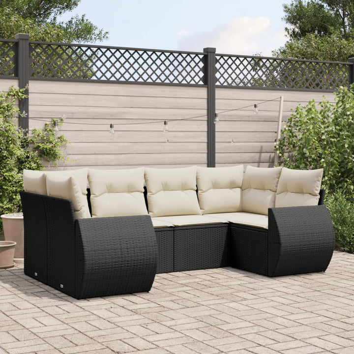 Set Mobilier De Grădină Cu Perne, 6 Piese, , Poliratan