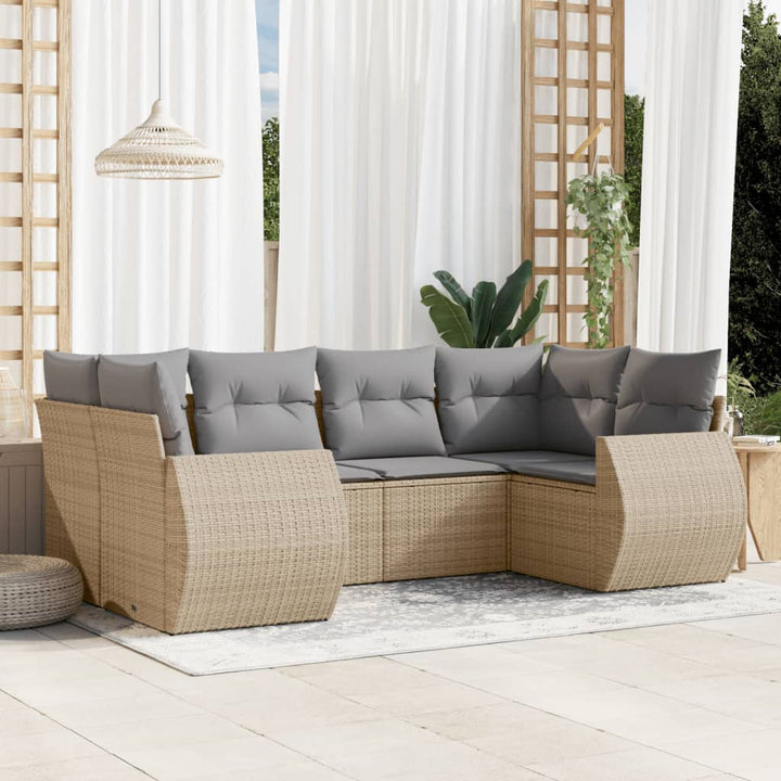 Set Mobilier De Grădină Cu Perne, 6 Piese, , Poliratan