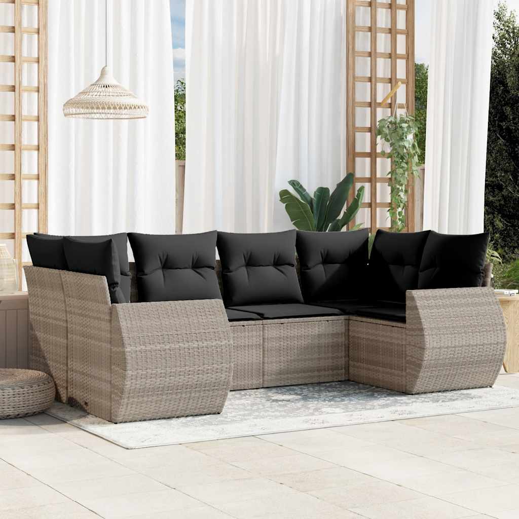 Set Mobilier De Grădină Cu Perne, 6 Piese, , Poliratan