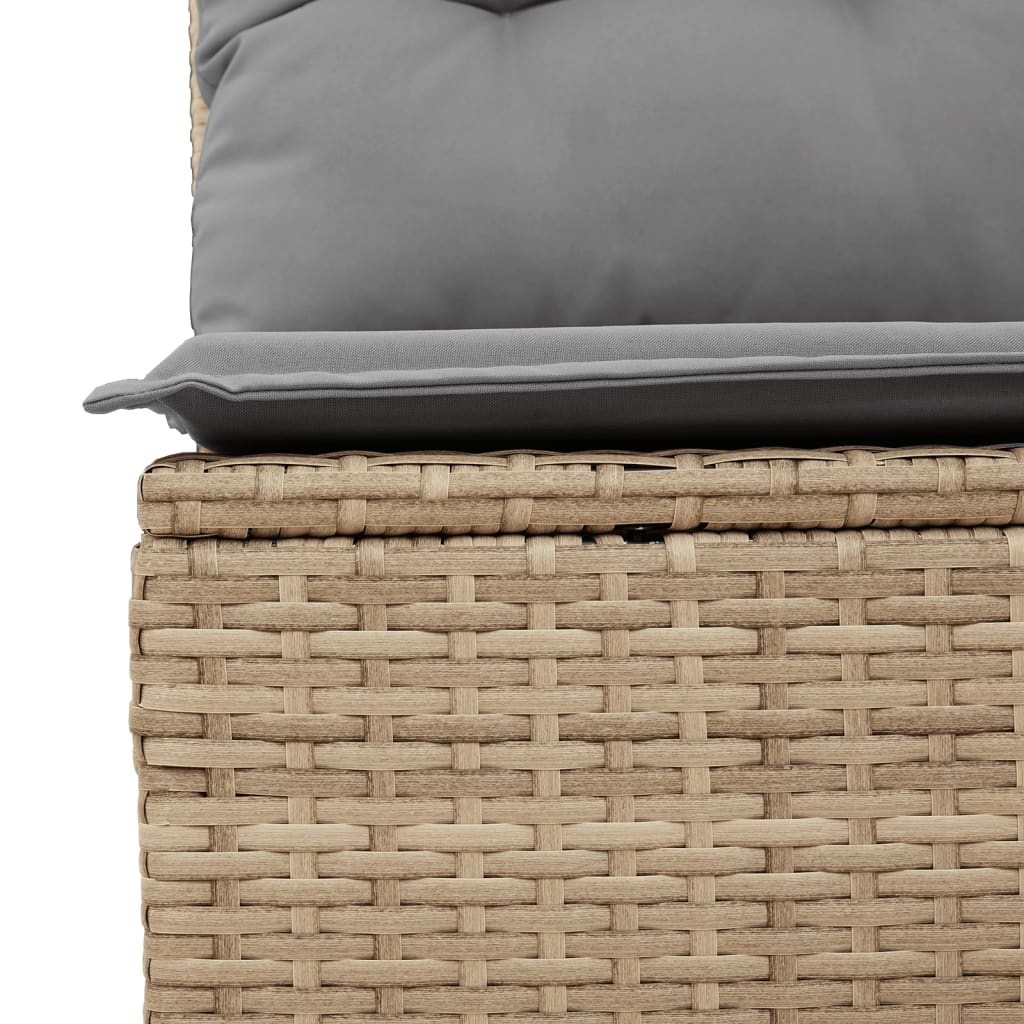 Set Canapele De Grădină, 9 Piese, Cu Perne, Bej, Poliratan