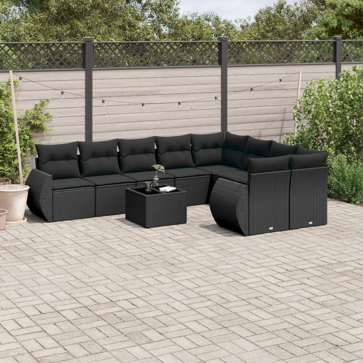 Set Canapele De Grădină, 9 Piese, Cu Perne, , Poliratan