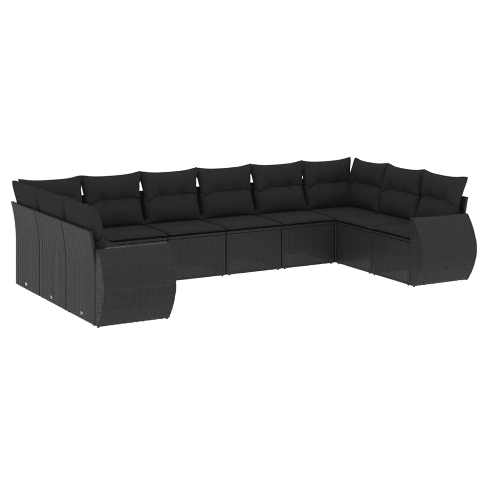 Set Canapele De Grădină Cu Perne, 10 Piese, , Poliratan
