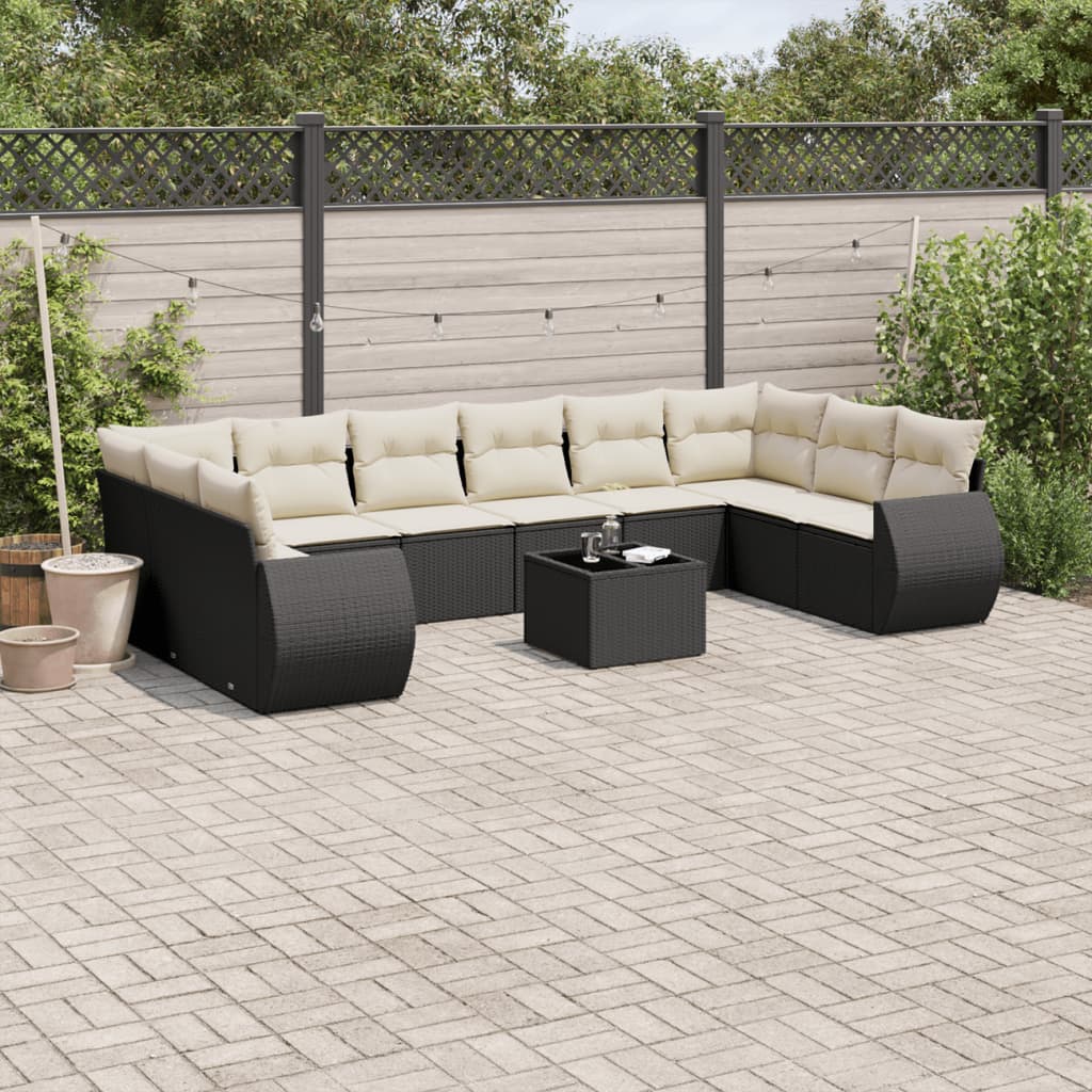 Set Canapele De Grădină Cu Perne, 10 Piese, , Poliratan