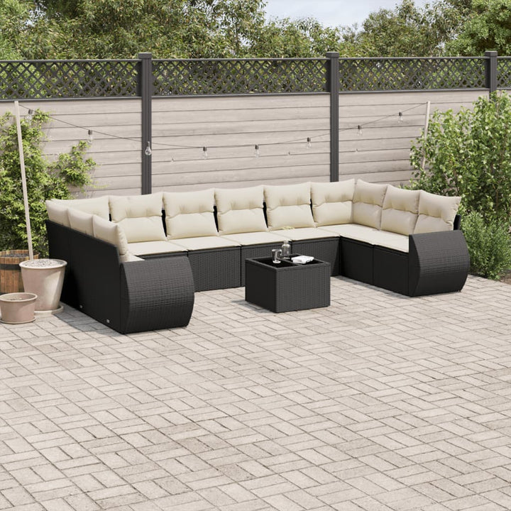 Set Canapele De Grădină Cu Perne, 10 Piese, , Poliratan