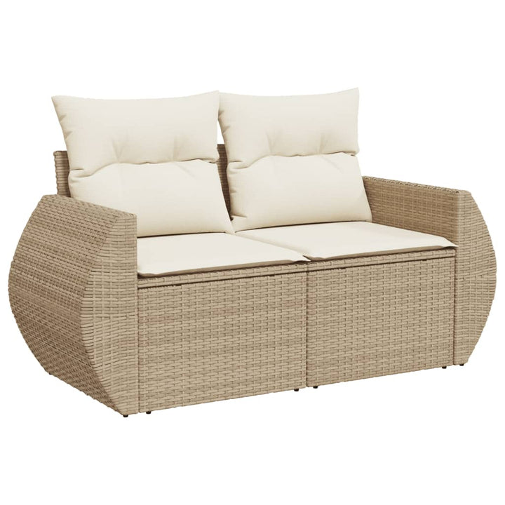 Set Canapele De Grădină Cu Perne, 10 Piese, Bej, Poliratan