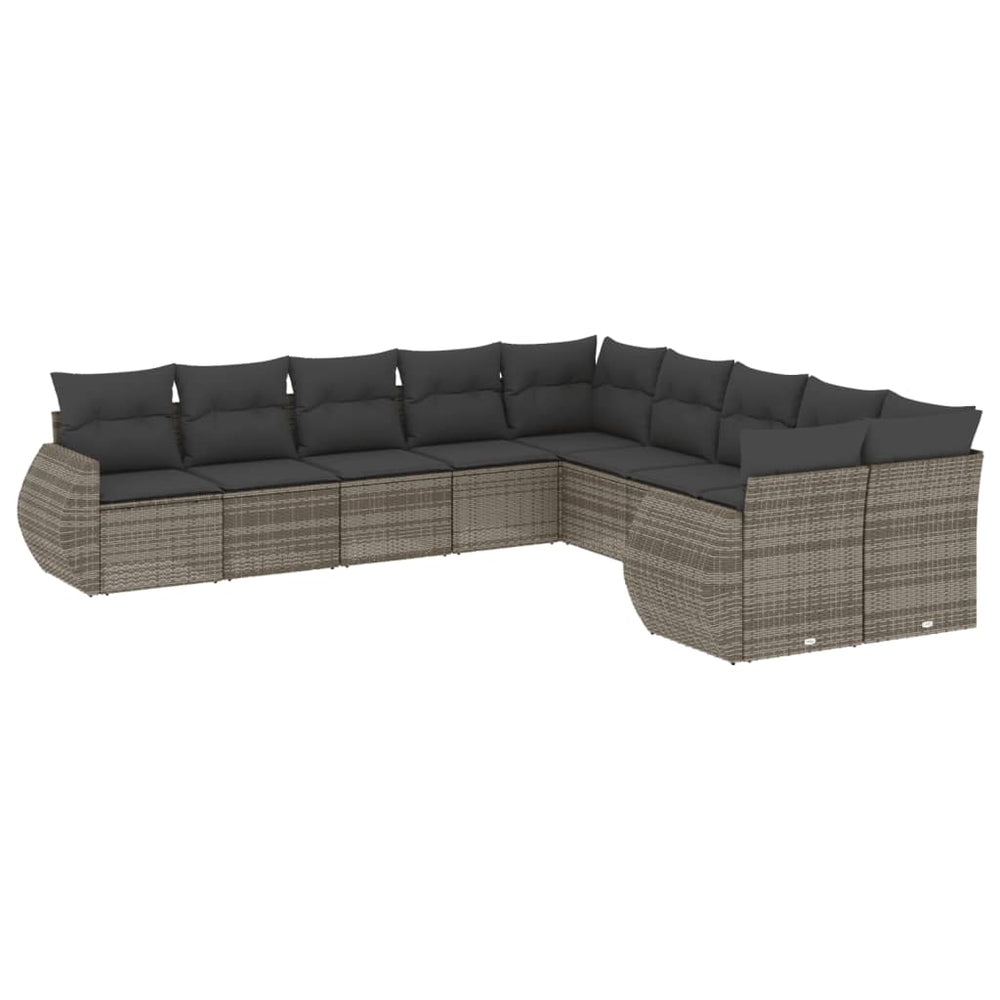 Set Mobilier De Grădină Cu Perne, 10 Piese, , Poliratan