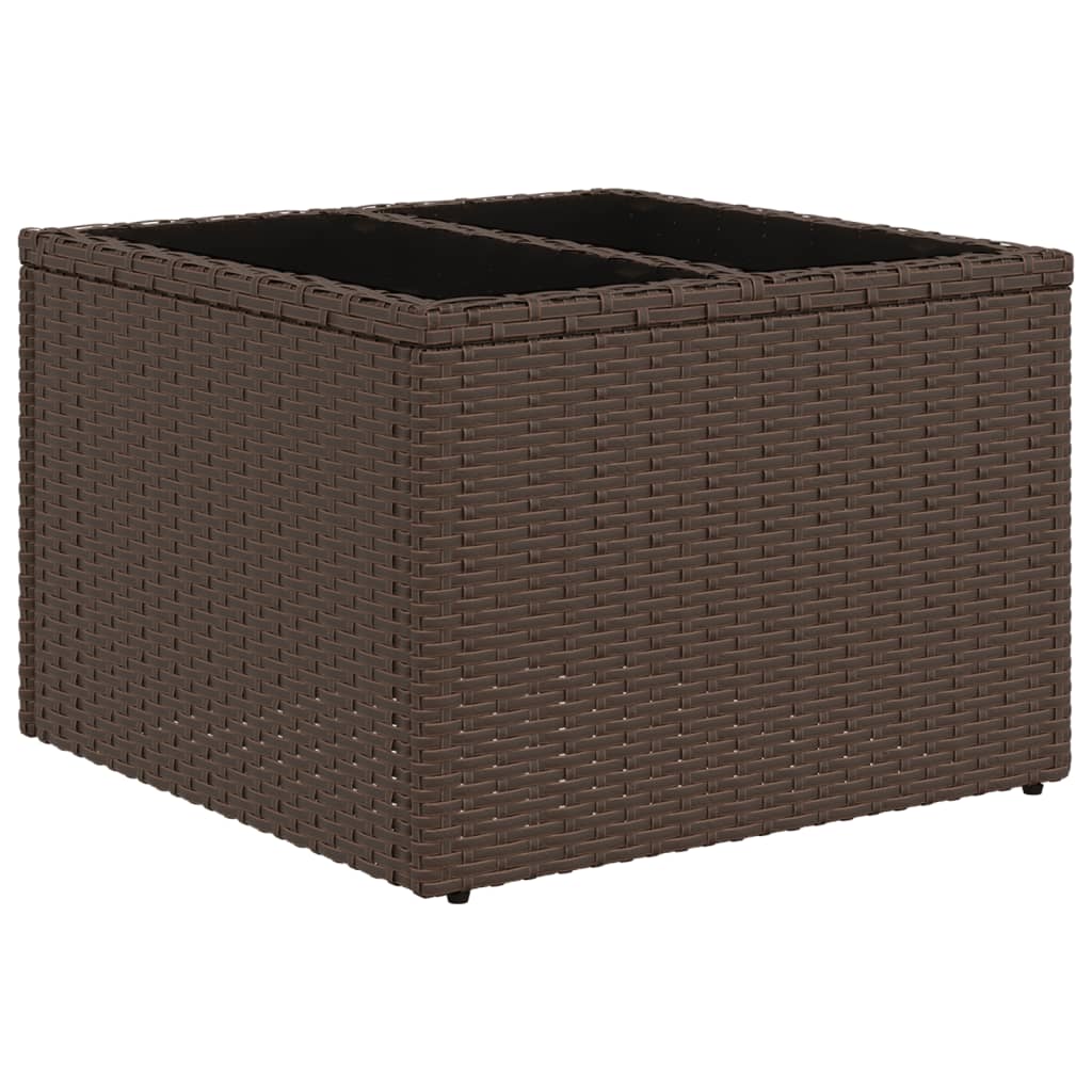 Set Canapele De Grădină Cu Perne, 7 Piese, Maro, Poliratan
