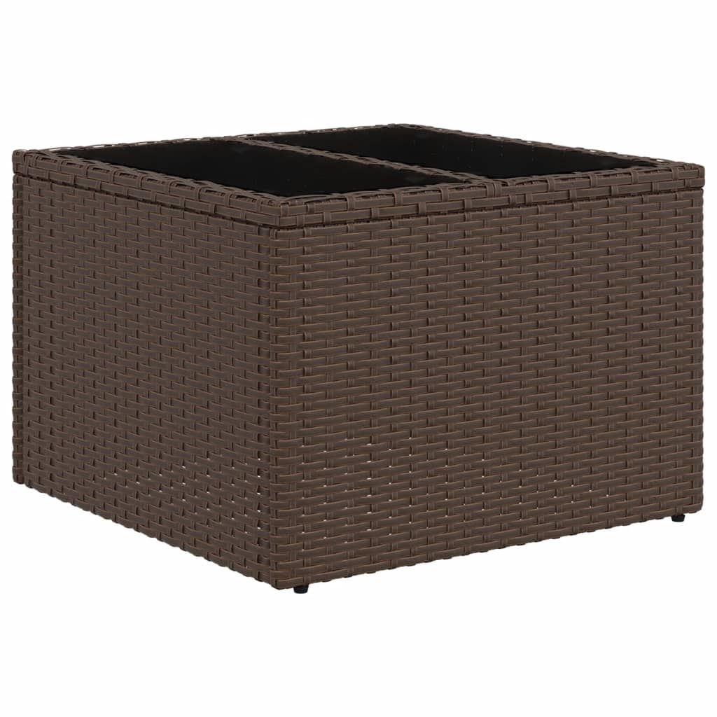 Set Canapele De Grădină Cu Perne, 9 Piese, Maro, Poliratan