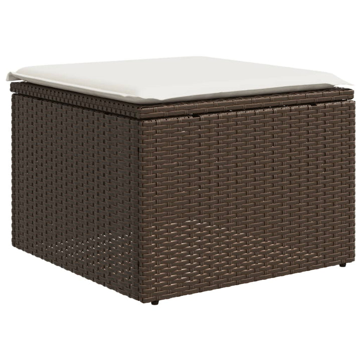 Set Canapele De Grădină Cu Perne, 6 Piese, Maro, Poliratan