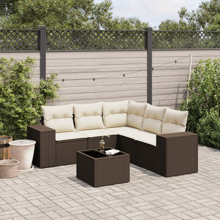 Set Canapele De Grădină Cu Perne, 5 Piese, Bej, Poliratan