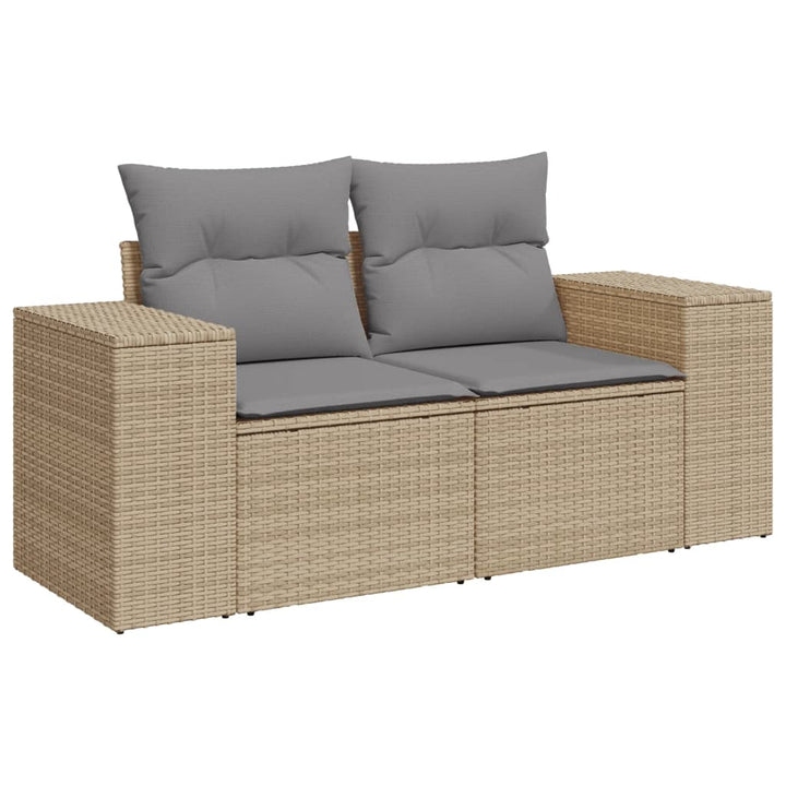 Set Canapele De Grădină Cu Perne, 5 Piese, Bej, Poliratan