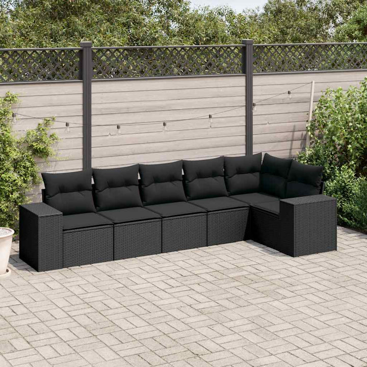 Set Canapele De Grădină Cu Perne, 6 Piese, Bej, Poliratan
