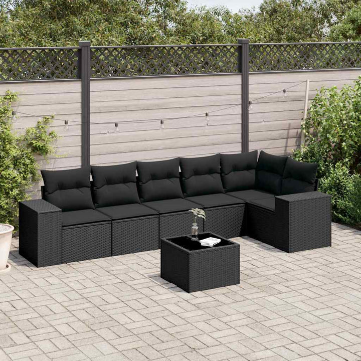 Set Canapele De Grădină Cu Perne, 6 Piese, Bej, Poliratan