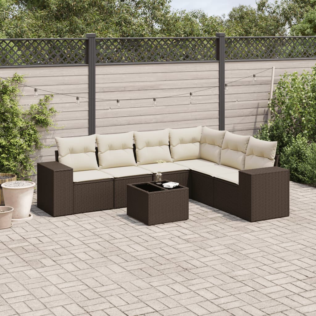 Set Mobilier De Grădină Cu Perne, 6 Piese, Negru, Poliratan