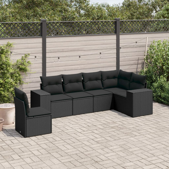 Set Canapele De Grădină, 7 Piese, Cu Perne, , Poliratan