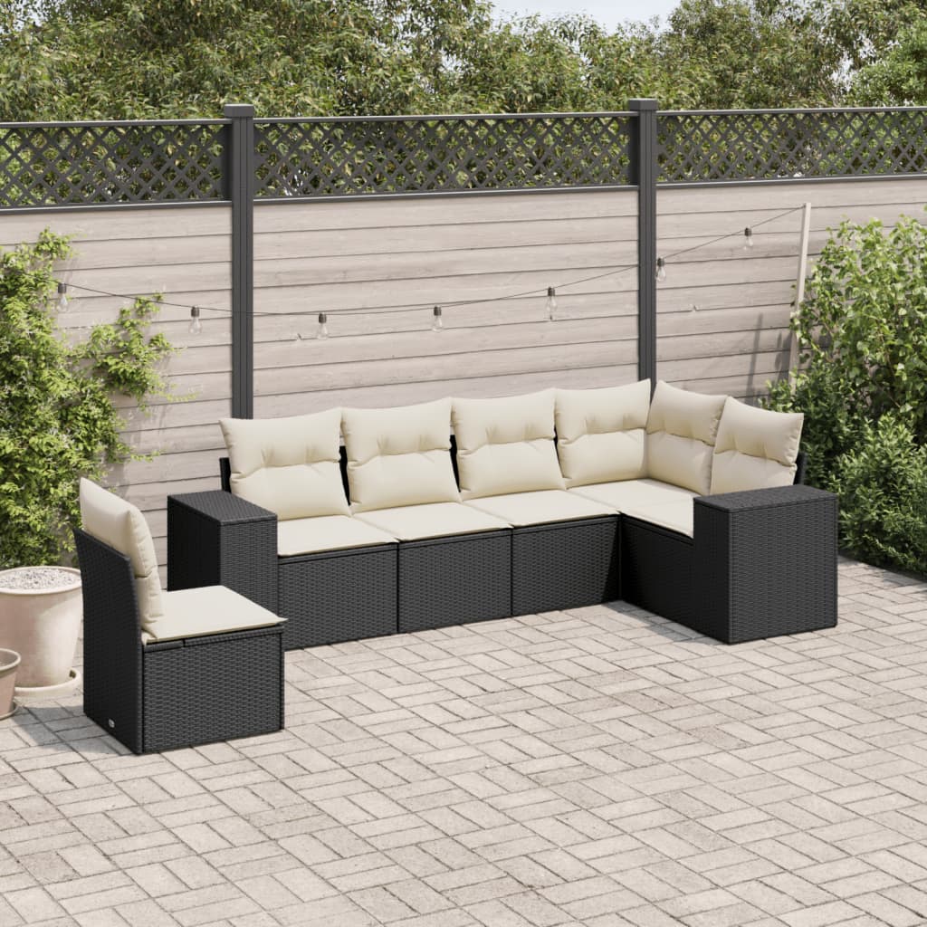 Set Canapele De Grădină, 7 Piese, Cu Perne, , Poliratan