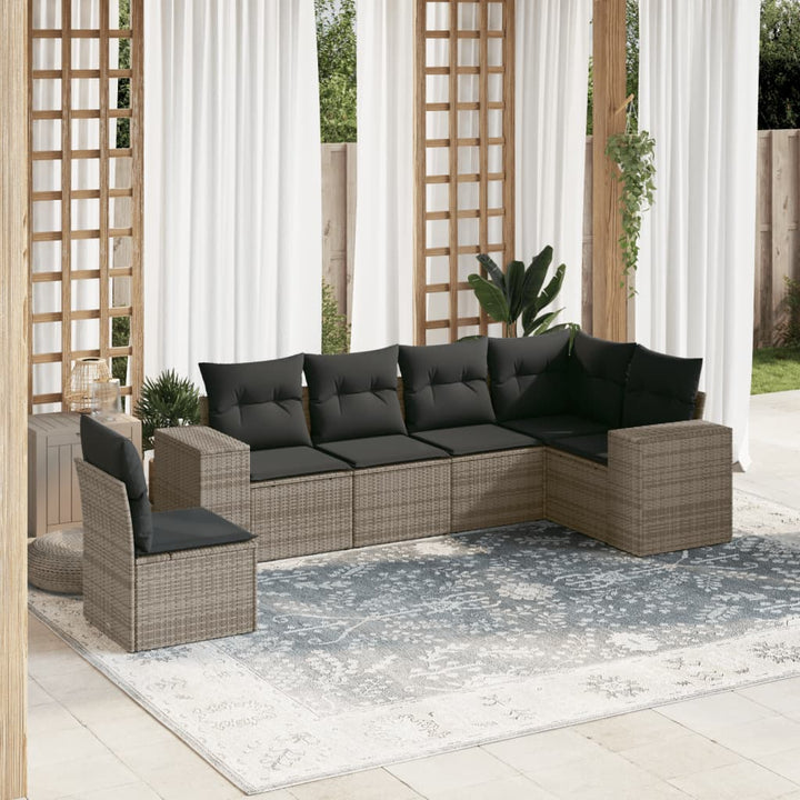 Set Canapele De Grădină, 7 Piese, Cu Perne, , Poliratan
