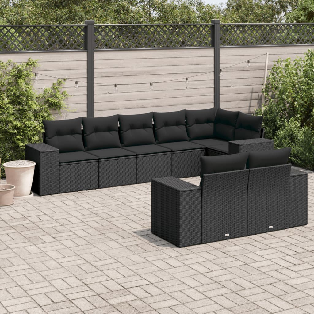Set Canapele De Grădină Cu Perne, 8 Piese, , Poliratan