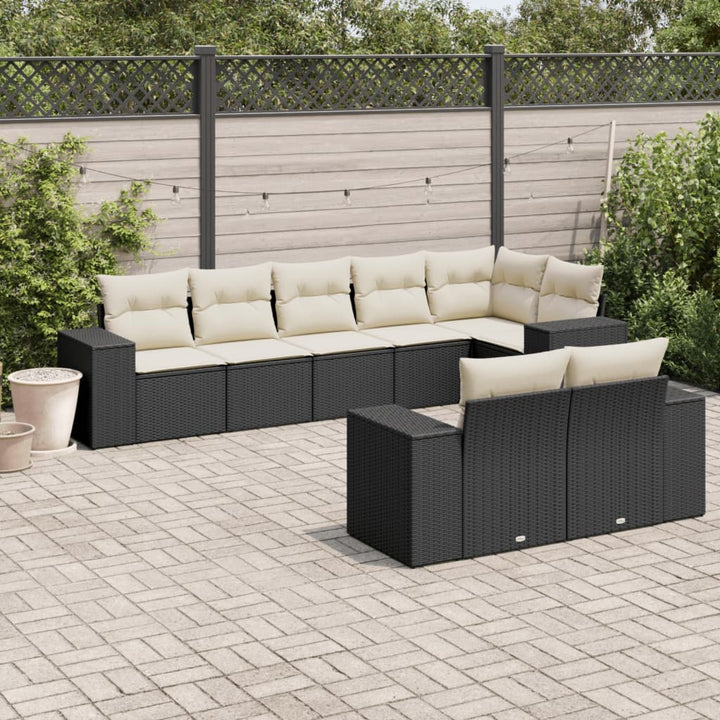 Set Canapele De Grădină Cu Perne, 8 Piese, , Poliratan