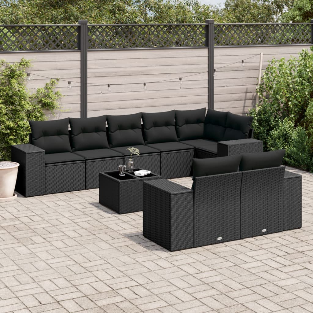 Set Canapele De Grădină Cu Perne, 8 Piese, , Poliratan