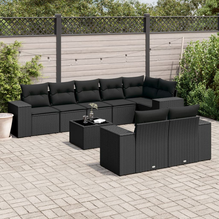 Set Canapele De Grădină Cu Perne, 8 Piese, , Poliratan