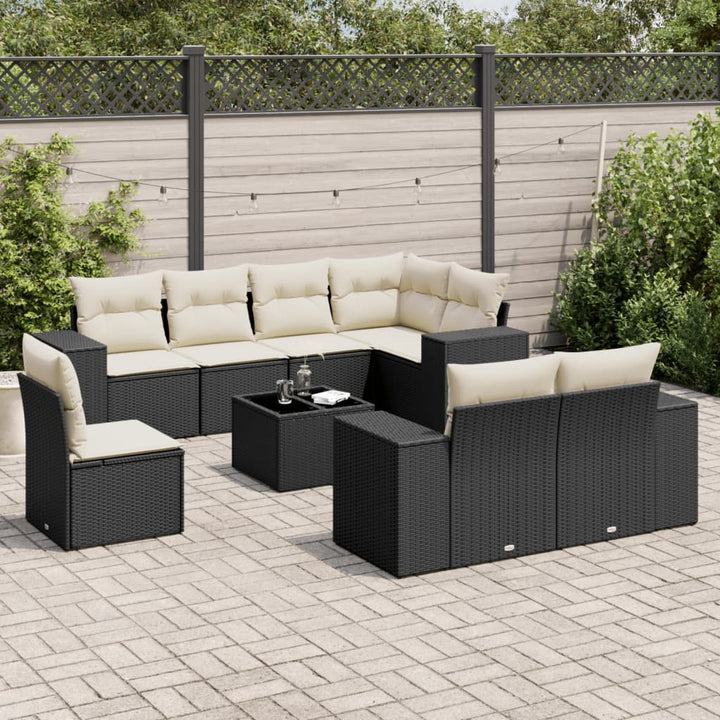 Set Canapele De Grădină, 8 Piese, Cu Perne, Bej, Poliratan