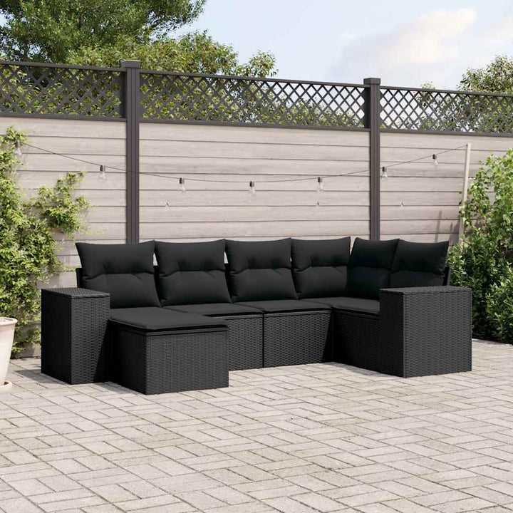 Set Canapele De Grădină Cu Perne, 6 Piese, Bej, Poliratan