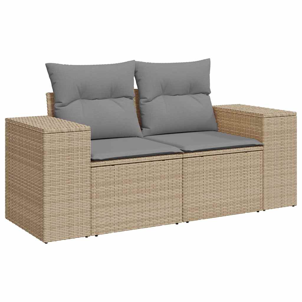 Set Canapele De Grădină Cu Perne, 6 Piese, Bej, Poliratan