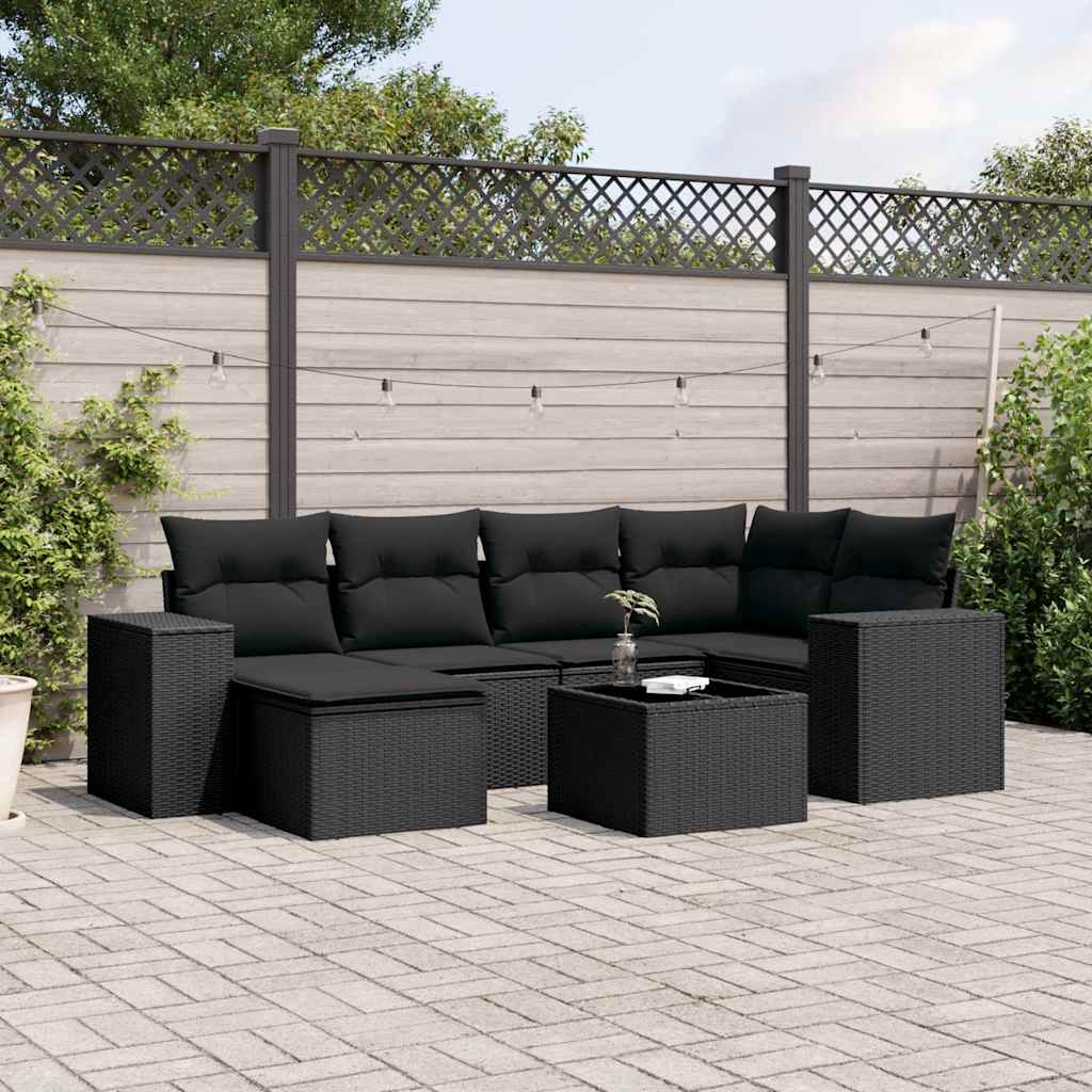Set Canapele De Grădină Cu Perne, 6 Piese, Bej, Poliratan