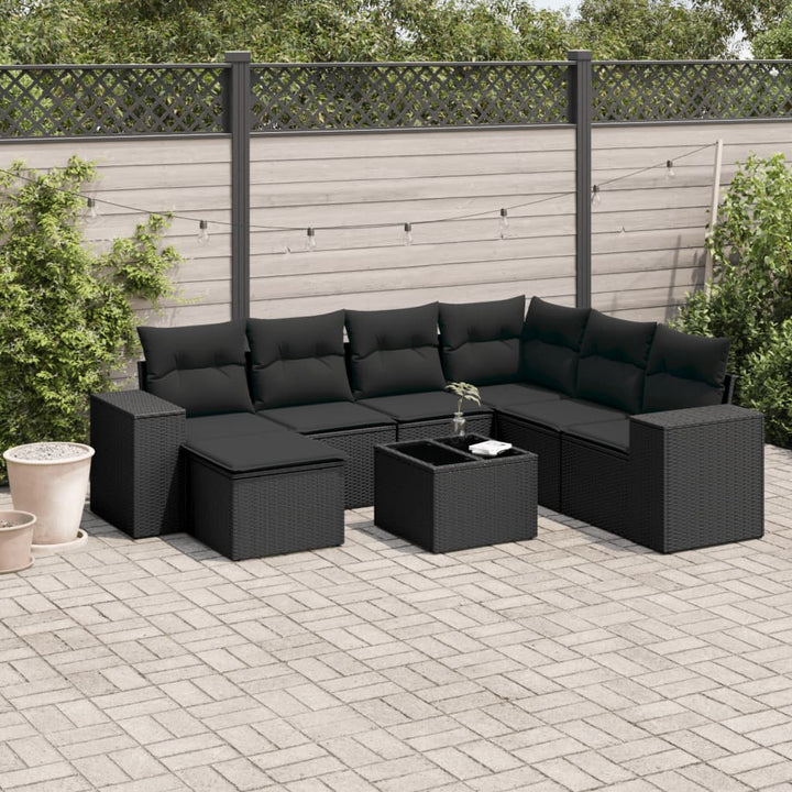 Set Canapele De Grădină, 7 Piese, Cu Perne, , Poliratan