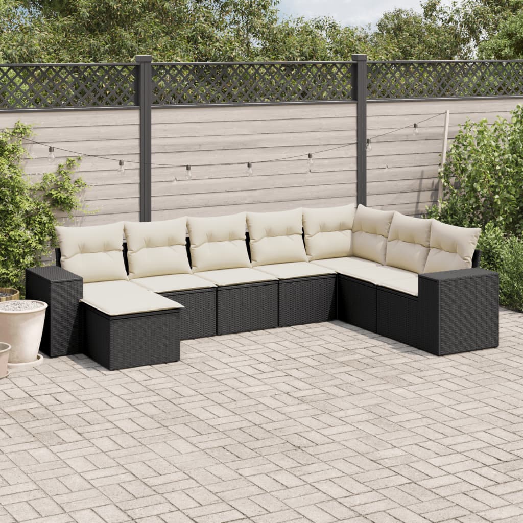 Set Canapele De Grădină, 9 Piese, Cu Perne, , Poliratan