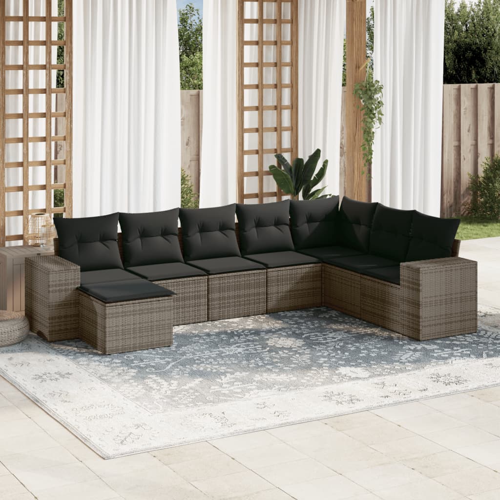 Set Canapele De Grădină, 9 Piese, Cu Perne, , Poliratan