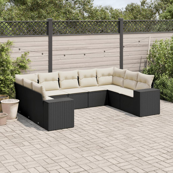 Set Mobilier De Grădină Cu Perne, 10 Piese, , Poliratan